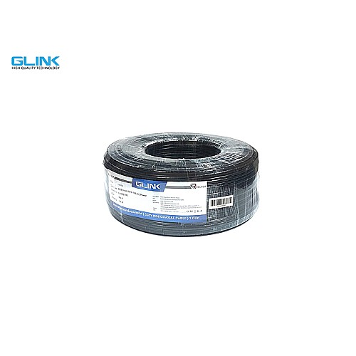 สาย RG6 พร้อมสายไฟ GLINK ชีลด์ 95% (100M)