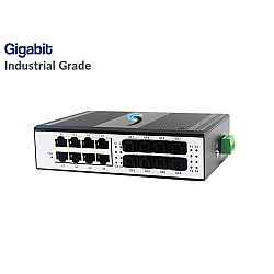 Gigabit Industrial Switch 8 LAN + 8 SFP Port