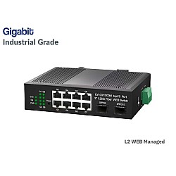 L2 Managed Gigabit IND Switch 8 Port + 2 SFP Uplink