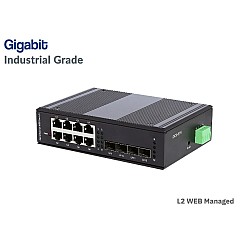L2 Managed Gigabit IND Switch 8 Port + 4 SFP Port