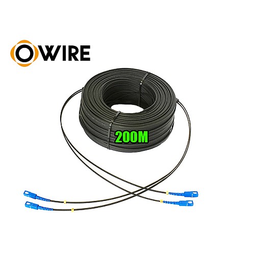 สายไฟเบอร์ออฟติก 2 Core SM เข้าหัว SC/UPC ยาว 200 เมตร