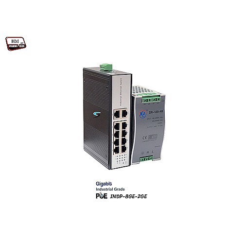 Gigabit Industrial PoE 8 Port + 2GE Uplink + IND Power