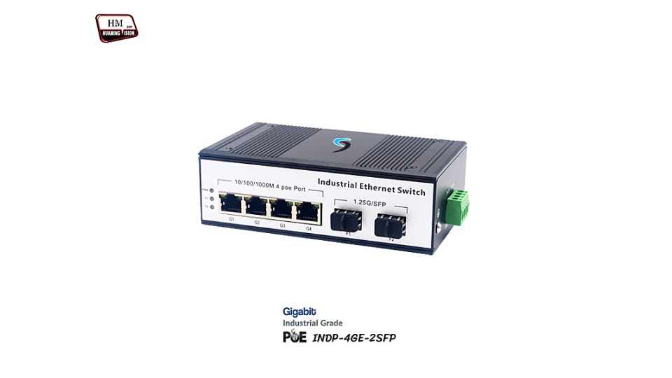 Industrial POE Switch 4-Port Gigabit + 2-Port SFP