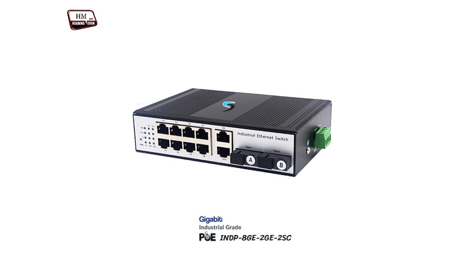 Gigabit Industrial PoE 8 Port + 2GE + 2SC Uplink