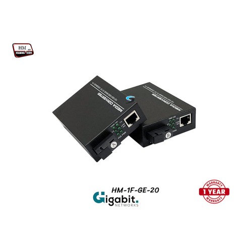 Gigabit Media SM BIDI 20KM รุ่น HM-1F-GE-20