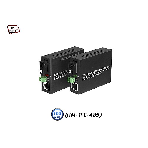 Media Converter 10/100 SM BIDI 20KM + 1RS485