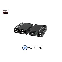 Media Converter 1X4 Port 10/100 BIDI 20KM