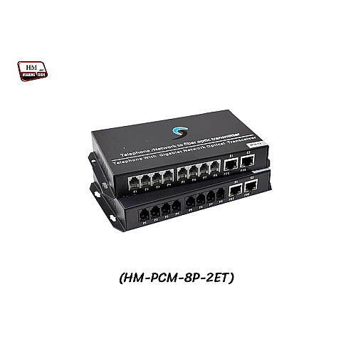 PCM Voice 8 Phone + 2 LAN 10/100 To Fiber Optic