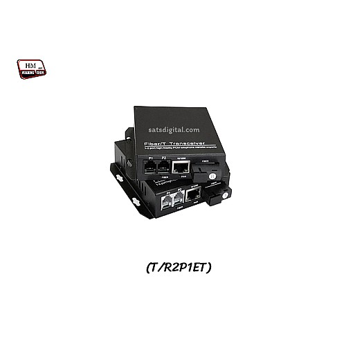 PCM Voice 2 Phone + 1 LAN 10/100 To Fiber Optic