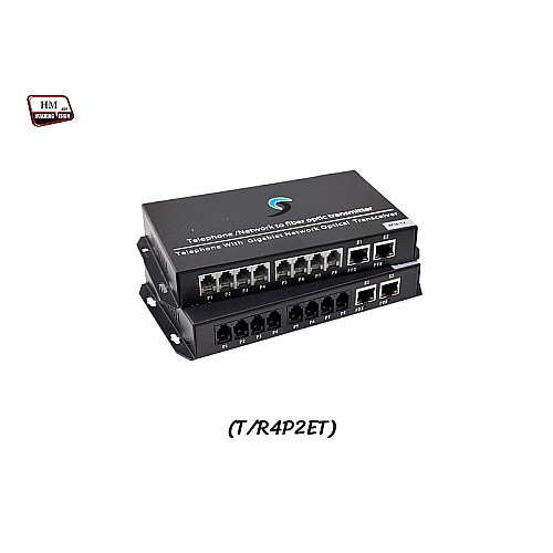 PCM Voice 4 Phone + 2 LAN 10/100 To Fiber Optic
