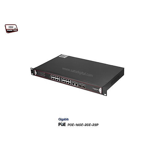 Gigabit PoE Switch 16GE POE + 2GE + 2 SFP (Rack)