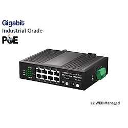 Managed L2 Gigabit IND PoE 8 Port + 2SC Uplink