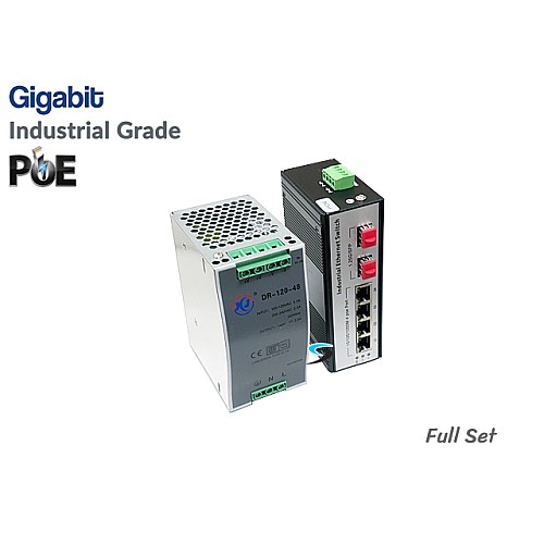 Gigabit Industrial PoE 4 Port + 2 SFP + IND Power