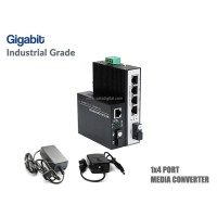 Gigabit IND Media 1X4 Port SM BIDI 20KM