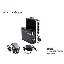 Industrial Media 10/100 1X4 Port SM BIDI 20KM