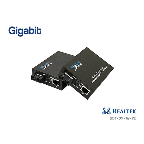 Gigabit Media Converter SM DX 20KM รุ่น SDT-DX-1G-20