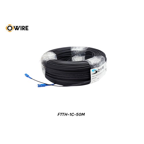 สายไฟเบอร์ออฟติก 1 Core SM เข้าหัว SC/UPC ยาว 50 เมตร