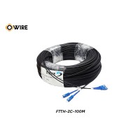 สายไฟเบอร์ออฟติก 2 Core SM เข้าหัว SC/UPC ยาว 100 เมตร