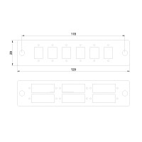 SNAP-IN Adapter Plate Steel 6SC Blue SM Duplex