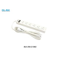 ปลั๊กไฟ 6 ช่อง GLINK รุ่น GLS-206 สายไฟ 1.5 เมตร