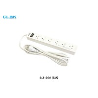 ปลั๊กไฟ 6 ช่อง GLINK รุ่น GLS-206 สายไฟ 5 เมตร