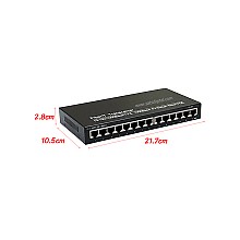 Gigabit PoE Switch 12 Port + 2 LAN GE Uplink