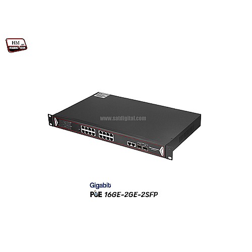 Gigabit PoE Switch 16 Port + 2GE + 2 SFP (Rack)