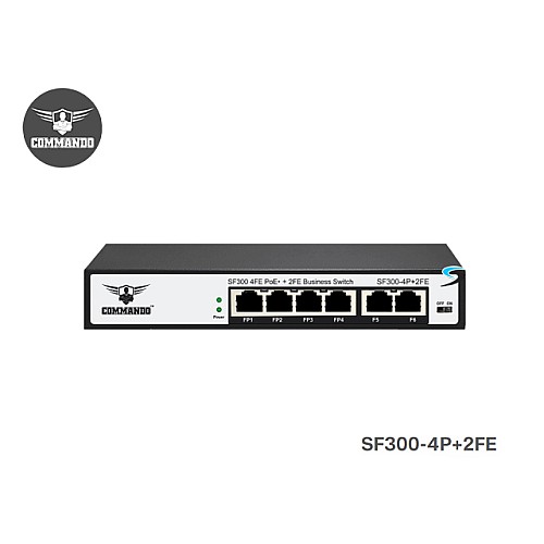Commando PoE Switch 8 Port 10/100 + 2 LAN FE Uplink