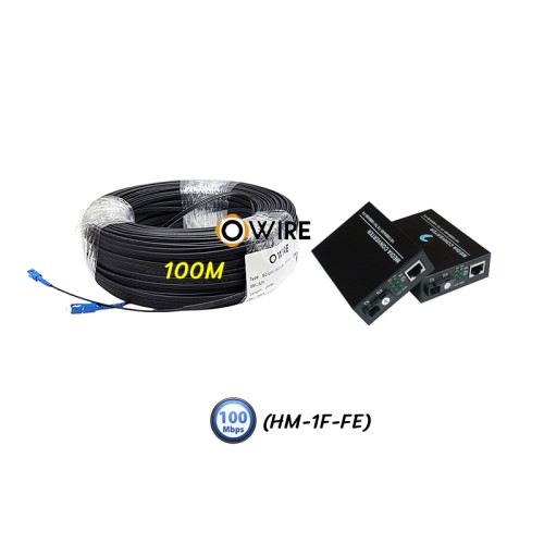 สายไฟเบอร์ออฟติก 1 Core 100 เมตร + Media BIDI 10/100