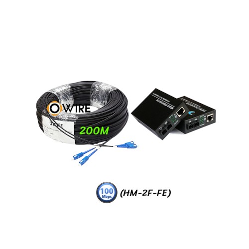 สายไฟเบอร์ออฟติก 2 Core 200 เมตร + Media DX 10/100