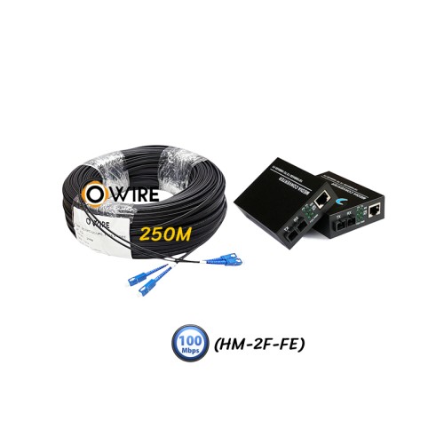 สายไฟเบอร์ออฟติก 2 Core 250 เมตร + Media DX 10/100 สายไฟเบอร์ออฟติก 2 Core 250 เมตร + Media DX 10/100