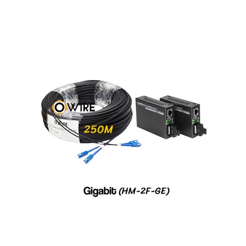 สายไฟเบอร์ออฟติก 2 Core 250 เมตร + Media DX 1G