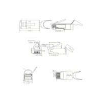 หัวแลน CAT7 FTP สำหรับสายแบบมีชีลด์ (คีมย้ำ)