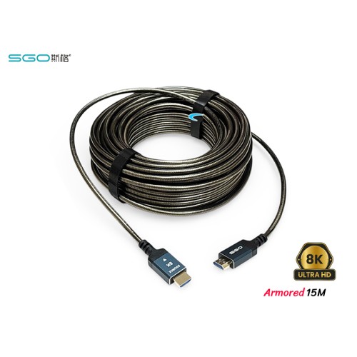 สาย HDMI Fiber SGO 8K@60Hz ยาว 15 เมตร (Armored) สาย HDMI Fiber SGO 8K@60Hz ยาว 15 เมตร (Armored)