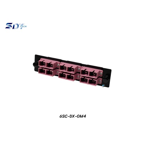 SNAP-IN Aluminum Plate 6SC Violet OM4 Duplex