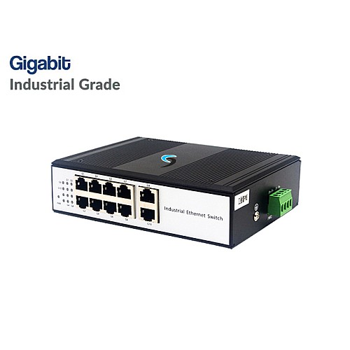 Gigabit Industrial Switch 8 Port + 2 LAN GE Uplink