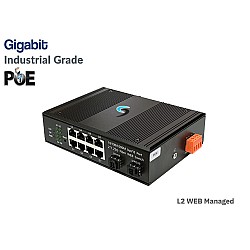 Managed L2 Gigabit IND PoE 8 Port + 2 SFP Uplink