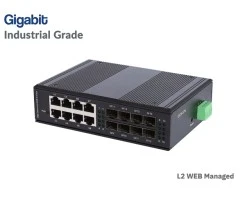 L2 Managed Gigabit IND Switch 8 Port + 8 SFP Port