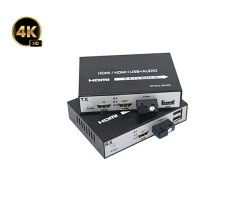 HDMI To Fiber Converter 4K + USB 20KM (Loop Out)