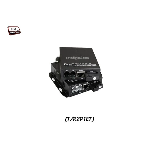 PCM Voice 2 Phone + 1 LAN 10/100 To Fiber Optic
