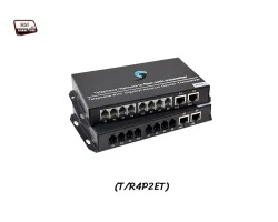 PCM Voice 4 Phone + 2 LAN 10/100 To Fiber Optic