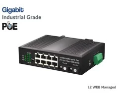 Managed L2 Gigabit IND PoE 8 Port + 2SC Uplink