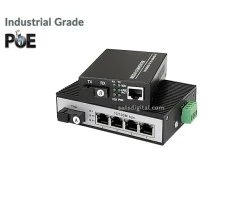 Industrial Fiber PoE Switch 10/100 1X4 Port 20KM