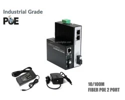 Industrial Fiber PoE Switch 10/100 Mbps 1X2 Port 20KM