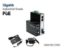 Gigabit Industrial Fiber PoE Switch 1X2 Port 20KM