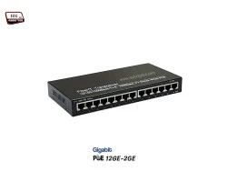 Gigabit PoE Switch 12 Port + 2 LAN GE Uplink