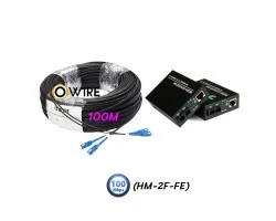 สายไฟเบอร์ออฟติก 2 Core 100 เมตร + Media DX 10/100