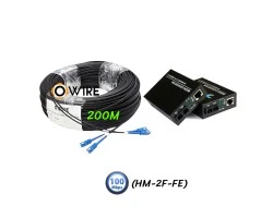 สายไฟเบอร์ออฟติก 2 Core 200 เมตร + Media DX 10/100