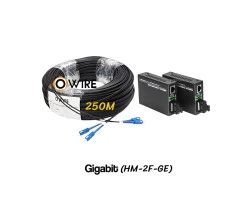 สายไฟเบอร์ออฟติก 2 Core 250 เมตร + Media DX 1G