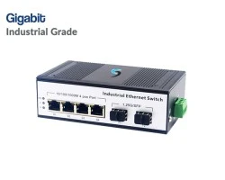 Gigabit Industrial Switch 4 Port + 2 SFP Uplink